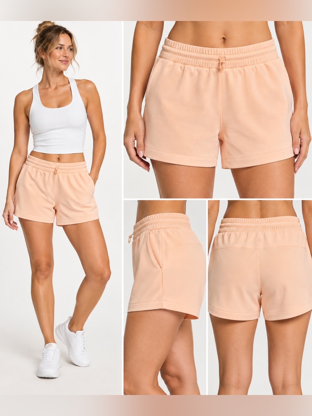lululemon Softstreme High-Rise short 4” Peach Bellini | Size 14 athleisure sport